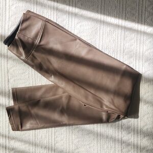 RW&CO. Faux Leather Leggings in Taupe Brown